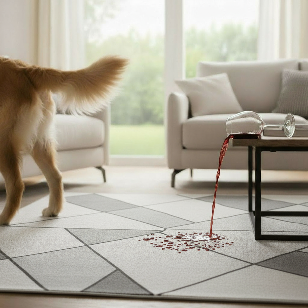 Machine-washable pet-friendly area rug